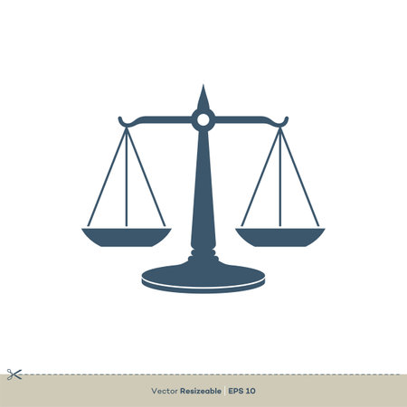 Modern Scale of Justice Logo Template Illustration Designのイラスト素材