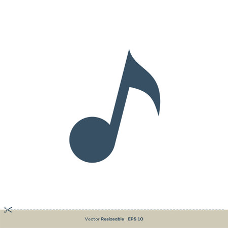 Note Music Sign Logo Template Illustration Designのイラスト素材