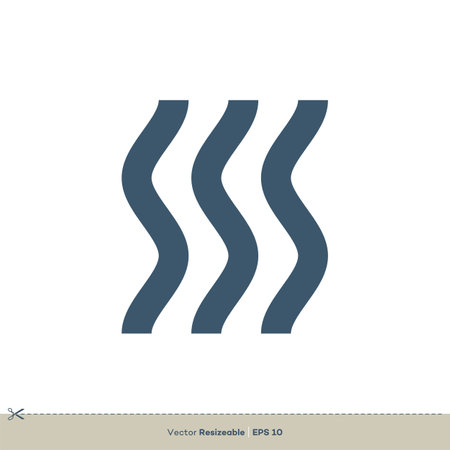 Water Lines Icon Vector Logo Template Illustration Designのイラスト素材