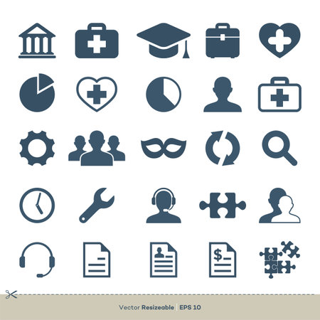 Business Set Icon Vector Logo Template Illustration Designのイラスト素材