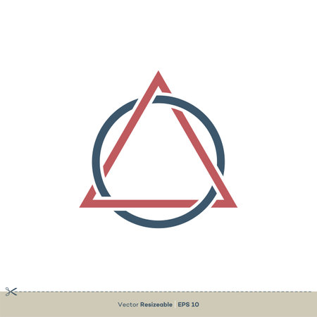 Triangle and Circle Vector Logo Template Illustration Designのイラスト素材