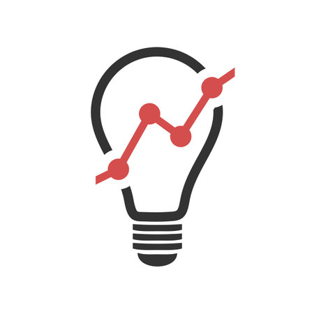 Light Bulb Lamp Growth Statistic Logo Template Illustration Design. Vector EPS 10.のイラスト素材