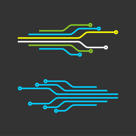 Electronic Circuit Line, Technology Logo Template Illustration Design. Vector EPS 10.のイラスト素材