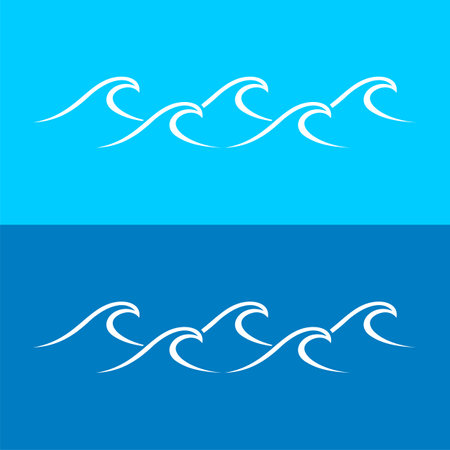 Set Waves Line Logo Template Illustration Design. Vector EPS 10.のイラスト素材