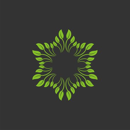 Star Green Leaves Logo Template Illustration Design. Vector EPS 10.のイラスト素材