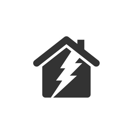 Thunderbolt, Home or House Icon Logo Template Illustration Design. Vector EPS 10.のイラスト素材