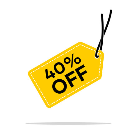 40% Discount Hang Tag Vector Template. Flat Illustration Design. Vector EPS 10.のイラスト素材
