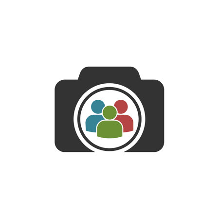 Camera Employees Icon Logo Template Illustration Design. Vector EPS 10.のイラスト素材