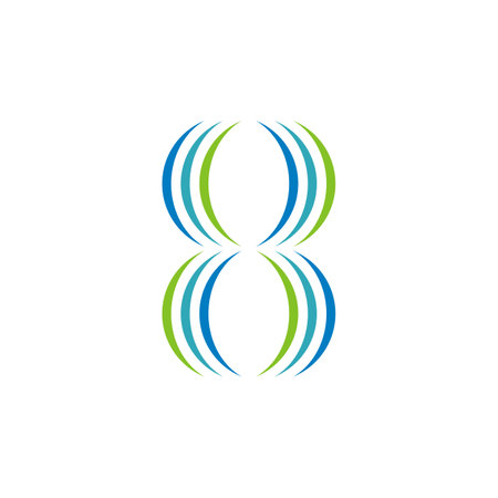Number 8 Swoosh Logo Template Illustration Design. Vector EPS 10.のイラスト素材