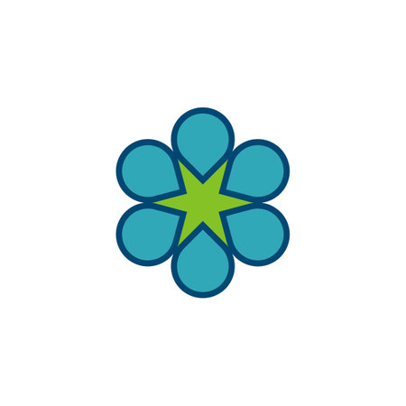 Star inside Flower Logo Template Illustration Design. Vector EPS 10.のイラスト素材