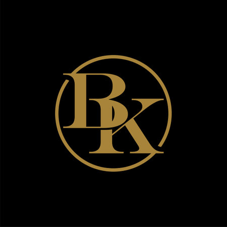 B K Letter Gold Logo Template Illustration Design. Vector EPS 10.のイラスト素材