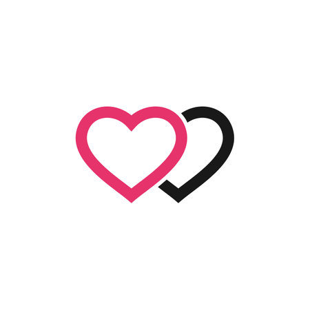 Pink Heart Couple Logo Template Illustration Design. Vector EPS 10.のイラスト素材