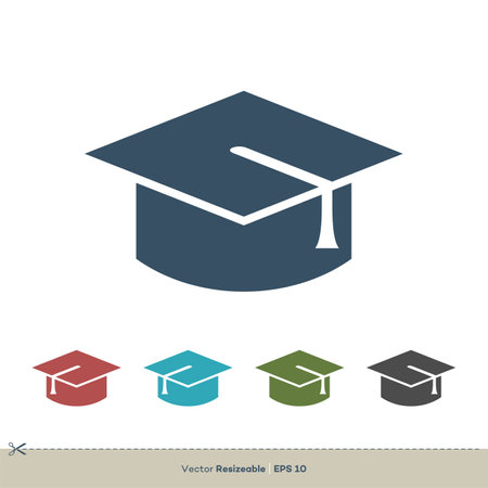 Set Graduate Hat Educate Vector logo Template Illustration Design. Vector EPS 10.のイラスト素材