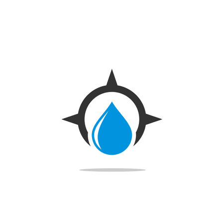 Drop Water Compass Logo Template Illustration Design. Vector EPS 10.のイラスト素材