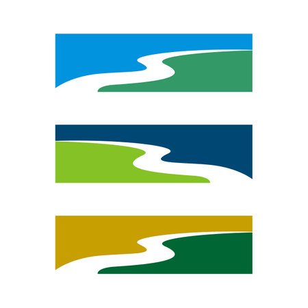 Creek or River Logo Template Illustration Design. Vector EPS 10.のイラスト素材