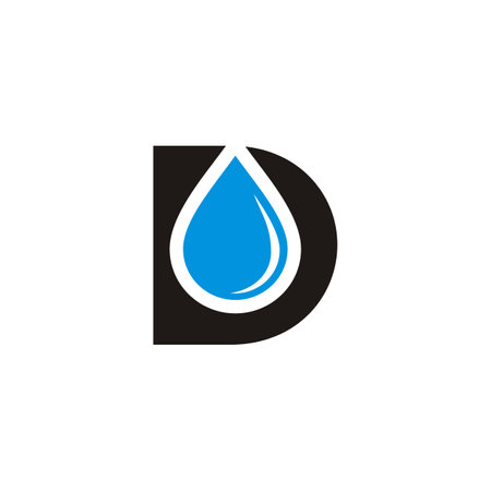 D Letter Drop Water Vector Illustration Logo Template Illustration Design. Vector EPS 10.のイラスト素材