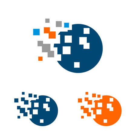 Colorful Circle Pixel Spread Logo Template Illustration Design. Vector EPS 10.のイラスト素材