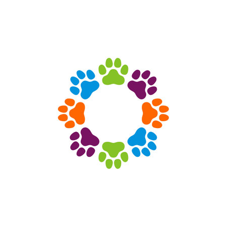Colorful Paw Print Ornament Logo Template Illustration Design. Vector EPS 10.のイラスト素材