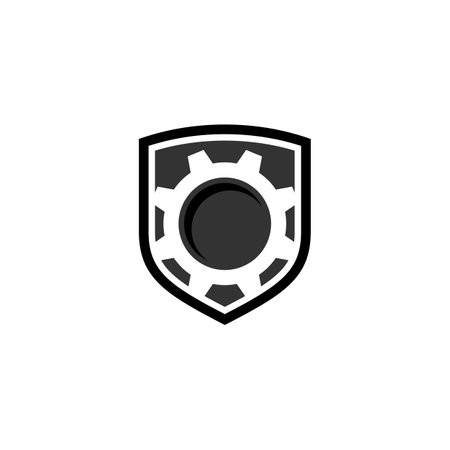 Shield Gear vector Logo Template Illustration Design. Vector EPS 10.のイラスト素材