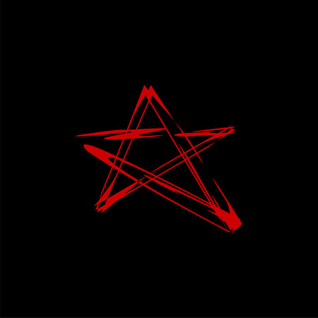 Red Star Brush Line Logo Template Illustration Design Illustration Design. Vector EPS 10.のイラスト素材