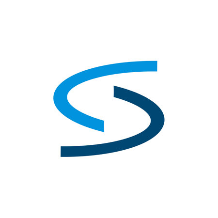 Blue Swoosh Line S Letter Logo Template Illustration Design. Vector EPS 10.のイラスト素材