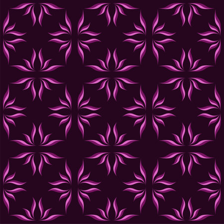 Ethnic Purple Flower Star Seamless Pattern illustration design EPS 10のイラスト素材
