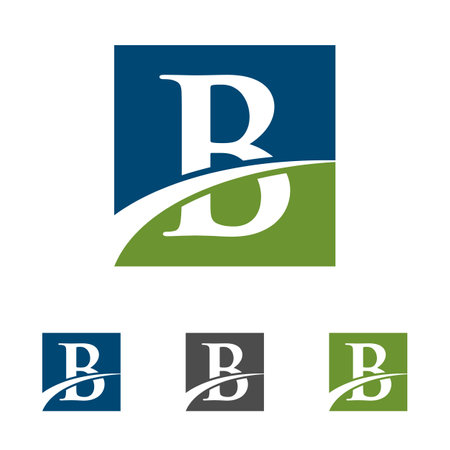 B Letter and Swoosh Logo Template Illustration Design. Vector EPS 10.のイラスト素材