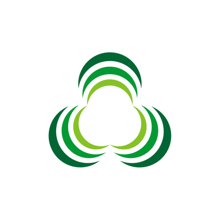 Green Three Leaves Logo Template Illustration Design. Vector EPS 10.のイラスト素材