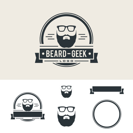 Beard Barber Shop Vintage Emblem Illustration Design. Vector EPS 10.のイラスト素材