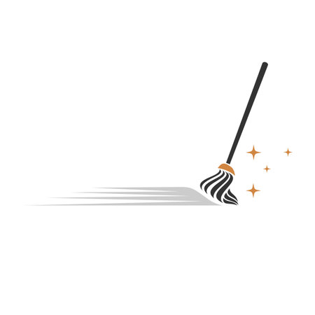 Broom Cleaning Service vector Logo template Illustration Design. Vector EPS 10.のイラスト素材
