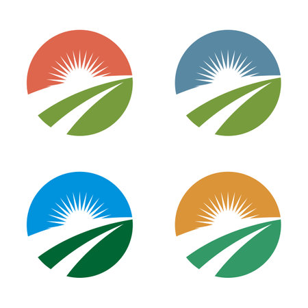Set Circle Agriculture Logo Template Illustration Design. Vector EPS 10.のイラスト素材