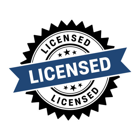 Licensed Stamp,Licensed Round Sign With Ribbonのイラスト素材