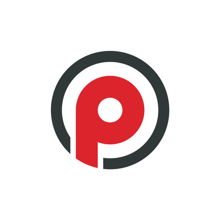 Circle P Letter Logo Template Illustration Designのイラスト素材