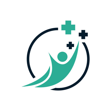 Healthcare Human Figure Icon Vector Logo Templateのイラスト素材