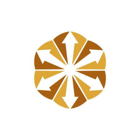 Arrows in Hexagon Shape Icon Vector Logo Template