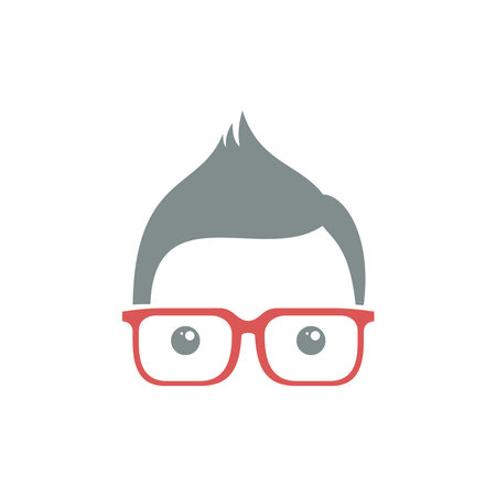 Geek Nerd Face Icon Vector Templateのイラスト素材