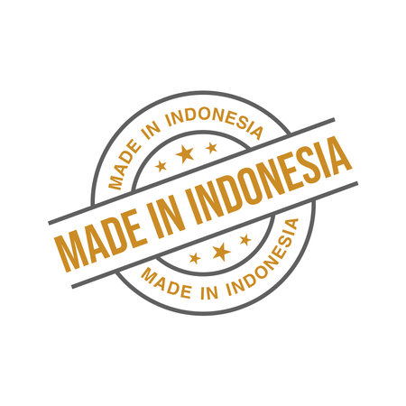 Made in Indonesia Rubber Stamp Vector Templateのイラスト素材