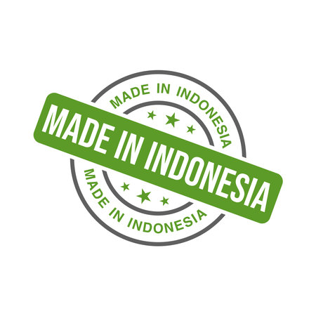 Made in Indonesia Rubber Stamp Vector Templateのイラスト素材
