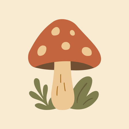 Cottagecore Theme Style Mushroom Vector Template