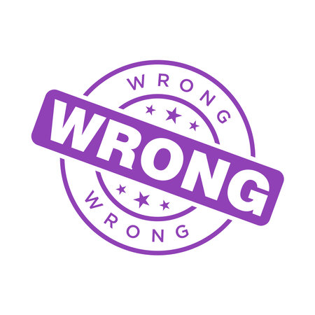 Wrong Letter Rubber Stamp Template Designのイラスト素材