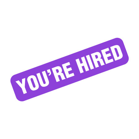 You Are Hired Letter Rubber Stamp Template Designのイラスト素材