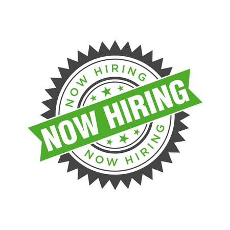 Now Hiring Letter Rubber Stamp Template Designのイラスト素材