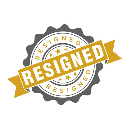 Resigned Letter Rubber Stamp Template Designのイラスト素材