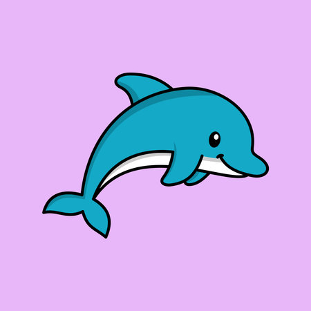 dolphin cartoon cute vector templateのイラスト素材