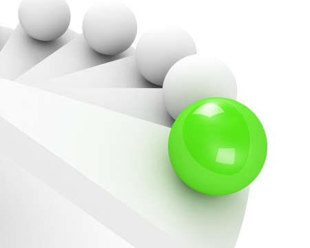 stairs up to success. leadership concept. greenの写真素材