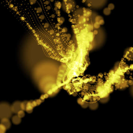 abstract yellow blurry lights backgroundの写真素材