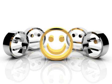 gold smiley leadership conceptの写真素材