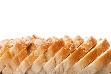 sliced bread background with copy spaceの写真素材