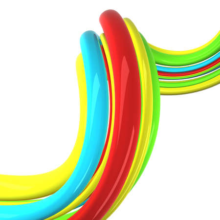 green red yellow blue cables backgroundの写真素材