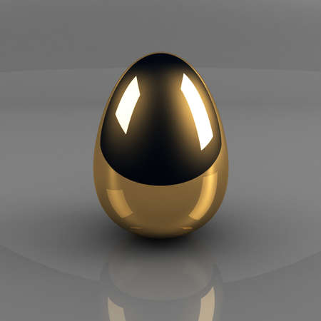 golden egg over grey backgroundの写真素材